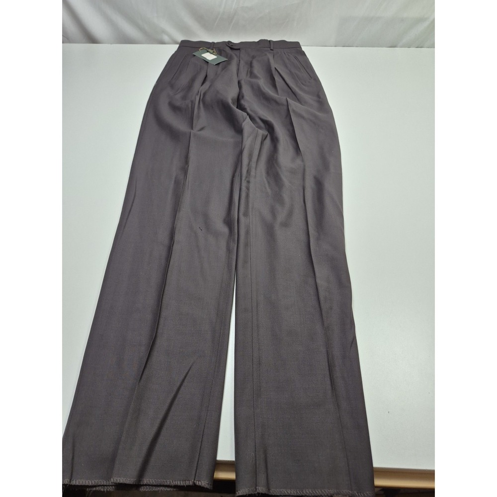 Zanieri Dress Pants Mens 32x36 Gray Wool Pleated Straight Italy Unhemmed NWT